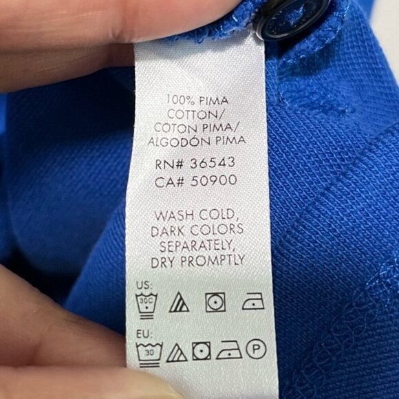 Calvin Klein Men’s XL Pima Cotton Polo Shirt in Royal Blue - Classic Fit - Picture 3 of 13